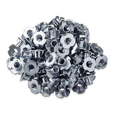 Abbildung von 100 x Einschlagmuffen M10 12 24 mm mit 4 Einschlagspitzen zur Befestigung von verschiedenen Bauteilen im Möbelbau Schlagmuttern SO TECH