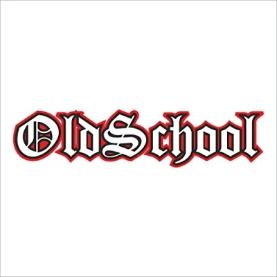 Abbildung von Sticker Oldschool schwarz rot I kfz_390 15 x 3 cm Auto Aufkleber Fahrrad Motorrad Mofa Roller Notebook Laptop wetterfest