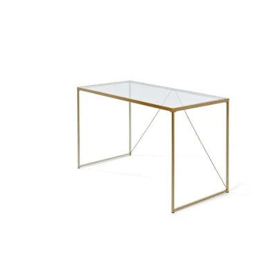 Abbildung von Jahnke Glam Desk KLARGLAS Schreibtisch, Tempered Glass, Clearglass/Gold Look, One Size