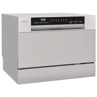 Abbildung von Exquisit Tischgeschirrspüler GSP206 030D schwarz Spülmaschine 55 cm freistehend Kleiner Geschirrspüler 6 Maßgedecke Tischspülmaschine LED Display