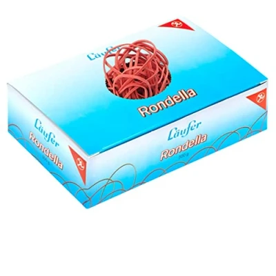 Abbildung von Läufer 51742 Rondella Gummibänder 80 x 2 mm, Durchmesser 50 mm breite Gummiringe, 500 g Schachtel, rot