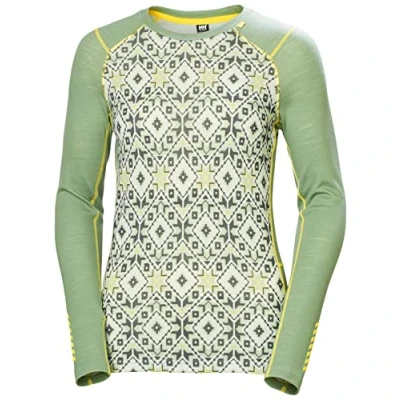 Abbildung von Helly Hansen Damen Lifa Merino Midweight Graphic Crew, Grün, M