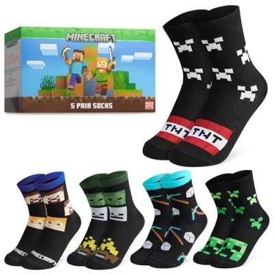 Abbildung von Minecraft Jungen Socken 5er Pack (31/36 EU,Schwarz)