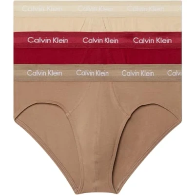 Abbildung von Calvin Klein Underwear Stretchhip Brief 3 PACK Slip, Herren, Größe: XS, Dark red/light brown/black