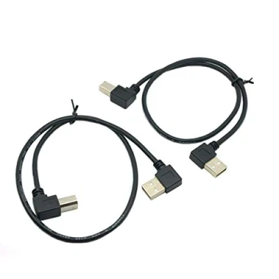 Abbildung von CY Druckerkabel (90 Grad abgewinkelt, USB 2.0 A männlich auf B männlich, 90 Grad, 50 cm) 2 Stück
