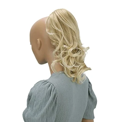 Abbildung von CAISHA 35cm Haarteil Helena Zopf Haarverlängerung mit Butterflyklammer Voluminös Gewellt Blond Mix H91