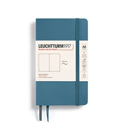 Abbildung von LEUCHTTURM1917 365648 Notizbuch Pocket (A6), Softcover, 123 nummerierte Seiten, Stone Blue, Blanko