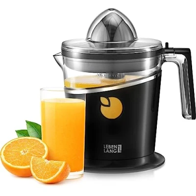 Abbildung von LEBENLANG Saftpresse elektrisch 800ml &amp; Verstellbares Sieb Orangenpresse, Zitruspresse, Zitronenpresse Obstpresse I Orangensaftpresse Citruspresse elektronisch Orange Juicer