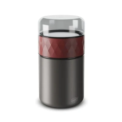 Abbildung von alfi ENDLESS FOOD MUG 500ml, med. red, Thermobehälter für Essen Edelstahl mit Snackpot, 3 teilig, Isolierbehälter auslaufsicher, hält 5 Std. warm, 10 kalt, spülmaschinenfest, BPA frei