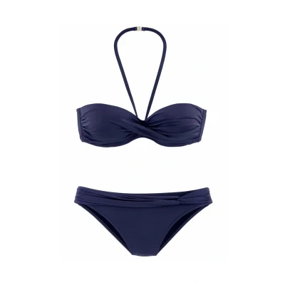 Abbildung von Lascana WIRE Bandeau SET Bikini, Damen, Größe: 42xD, Nachtblau