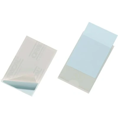 Abbildung von Durable Selbstklebetaschen Pocketfix für z.B. Visitenkarten 57x90 mm, 100 Stück, transparent, 827919