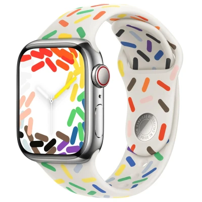 Abbildung von Apple Watch Armband Original Silikon und TPU (weich) Bunt Geeignet für Series 1 9 / SE