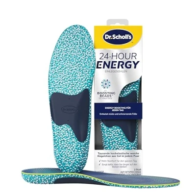 Abbildung von Dr. Scholl’s 24 Hour Energy Einlagen Gibt mit jedem Schritt Energie zurück, lindert müde, schmerzende Füße Memory Foam und Boosting Beads Technologie, flexible Fußgewölbestütze, EU Größe 40 47.5