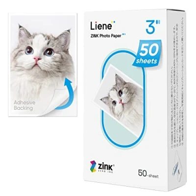 Abbildung von Liene Zink Fotopapier 2x3&#039;&#039;(50 Stück), kompatibel mit Mini Fotodrucker, 50x76mm Premium Selbstklebender Rückseite, Sofortbildfilm