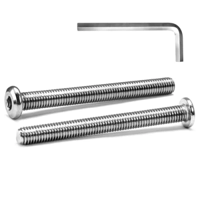 Abbildung von MINHER 20 Sätze M8 x 80mm Schrauben,Flachkopfschrauben, A2 V2A Edelstahl Flachkopf Innensechskantschrauben für Möbel(mit Innensechskantschlüssel)