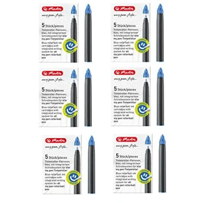 Abbildung von Herlitz 11378999 Tintenroller patronen my.pen, 5 Stück, blau (6er Pack, my.pen)
