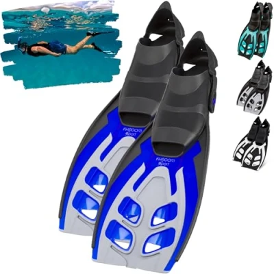 Abbildung von Khroom Flossen Erwachsene Gr. 36 47 Hochwertig, Made in Italy, Schwimmflossen zum Schnorcheln &amp; Tauchen, Unisex verstellbare Schnorchelflossen / Taucherflossen Damen Herren (Weiß, 41)