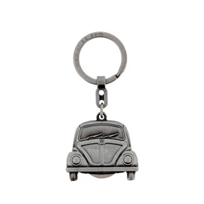 Abbildung von BRISA VW Collection Volkswagen Metall Schlüssel Anhänger Ring Mit Einkaufswagen Chip Schlüsselbund Accessoire Keyholder im Käfer/Beetle Design (Beetle Front/Silber)