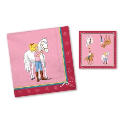 Abbildung von 20 Servietten * BIBI &amp; TINA für Kinderparty und Kindergeburtstag Pferde Mädchen Kinder Geburtstag Blocksberg Napkins Papierservietten Party Set