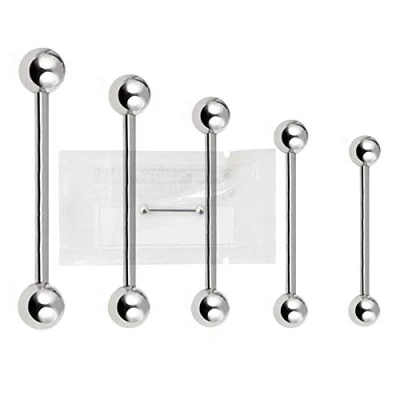 Abbildung von Warrior sterile Tongue Piercing Barbell Zungenpiercing Made of Surgical Steel 316L Body Jewelry 14G(1.6mm) with Two Balls 6mm Long 14/16/18/20/22 mm PLS 001(18)