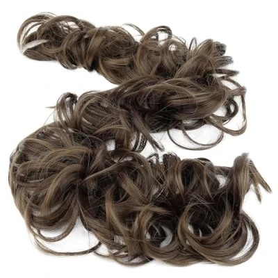 Abbildung von CAISHA XXL Haarteil Haargummi Hochsteckfrisuren Voluminös Gelockt Unordentlich Dutt Braun HW23
