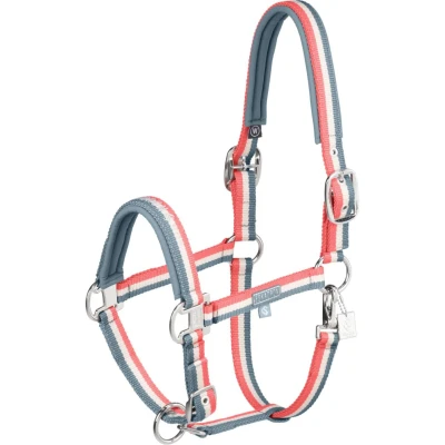 Abbildung von Eskadron Halfter Classic Sports Double Pin Steel Blue/Greige/Coral Blossom Warmblut Agradi.deVerkauft von Agradi