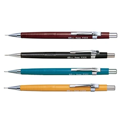 Abbildung von Pentel P200 Serie Auto Druckbleistifte, 4 Stück, 0,3/0,5/0,7/0,9 mm