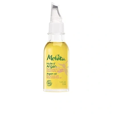 Abbildung von Melvita Arganöl mit ätherischem Rosenöl parfümiert, Bio Nährt die Haut intensiv 100 % natürlich zertifiziert Flasche 50 ml