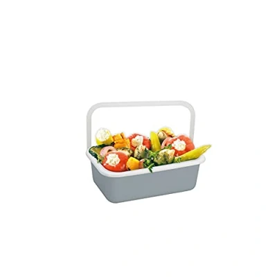 Abbildung von Honey Ware Color Line Frischhaltedose mit Deckel Emaille Grau S 0,42 L hitzebeständig bis 400C Meal Prep Boxen für alle Herdarten, Backofen und Grill geeignet Aufbewahrungsbox