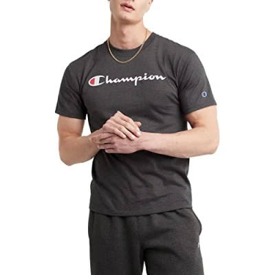Abbildung von Champion Herren Classic Graphic Tee T Shirt, Dunkelgrau, XS