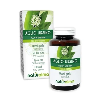 Abbildung von Bärlauch (Allium ursinum) Blätter und Zwiebeln Naturalma 150 g 300 Tabletten Nahrungsergänzungsmittel Natürlich Vegan