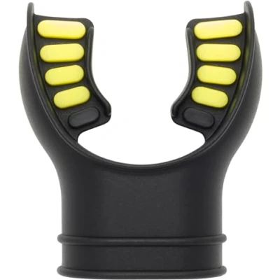 Abbildung von CRESSI Unisex Adult Silicone Mouthpiece 2 Tone Black/Yellow Bicolor Silikon Mundstück für Tauchregulator, Zweifarbig Schwarz/Gelb, Einheitsgröße