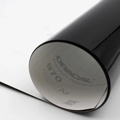 Abbildung von Finest Folia Auto Folie Oracal 970RA Schwarz 30x152 cm Autofolie Zierleisten Chrom Delete Blasenfrei (Oracal 070)