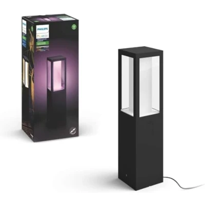 Abbildung von Philips Hue White &amp; Color Ambiance Impress Outdoor Sockelleuchte (1.180 lm), dimmbare Gartenleuchte für das Lichtsystem mit 16 Mio. Farben, smarte Lichtsteuerung über Sprache oder App, schwarz