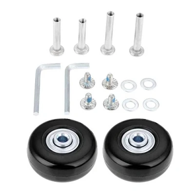 Abbildung von Mtsooning 2Sets 45x18mm Schwarze Gepäck Koffer Ersatzräder Ersatz Wheels mit Achsen Schraubenschlüssel Reparatur