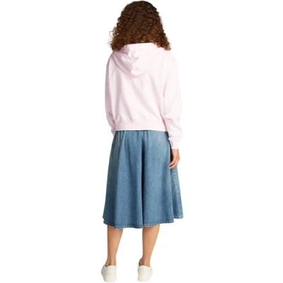 Abbildung von Tommy Hilfiger Script ZIP Hoodie Sweatjacke, Damen, Größe: Large, Light pink