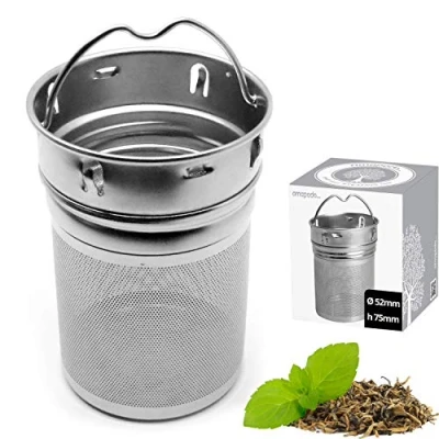 Abbildung von amapodo Teesieb für losen Tee Edelstahl Teefilter Teeflaschen, Trinkflaschen, Thermobecher, Thermoskannen, Flaschen Glasflaschen, Isolierkannen, Sieb Teeeinsatz, Spülmaschinenfest, Plastikfrei