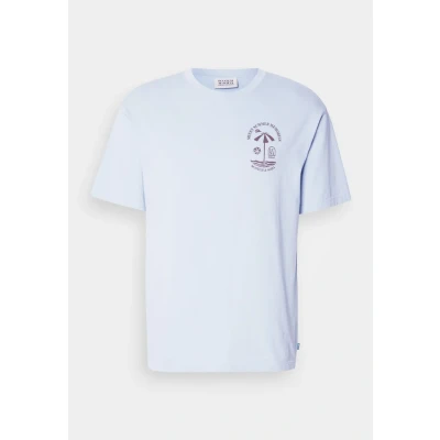 Abbildung von Scotch &amp; Soda Regular FIT Front AND BACK Artwork Tshirt print, Herren, Größe: Large, Sky blue