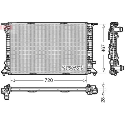 Abbildung von DENSO DRM02021 Kühler, Motorkühlung 720 467 28 AUDI: A4 B8 Avant, Q5, A5 Coupe