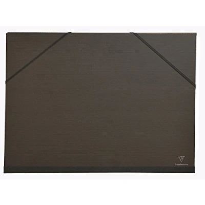 Abbildung von Clairefontaine 48015C Zeichenmappe Kraft Verge mit Gummizug und innenklappen rücken 30 mm, Din A3, innen: 29.7 x 42 cm, außen: 32 45 schwarz