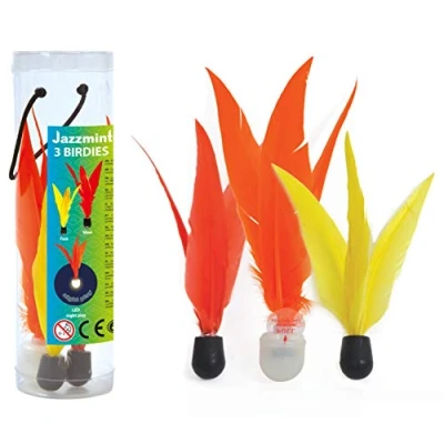 Abbildung von Schildkröt® Jazzminton Birdies, 3er Pack, 3 Ersatzbälle incl. LED Ball für Nightplay, toller Ballflug, guter Absprung, 970156