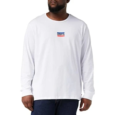 Abbildung von Levi&#039;s Herren Long Sleeve Standard Graphic Tee T Shirt, Mini Sportswear Ls Srt White+, XXL