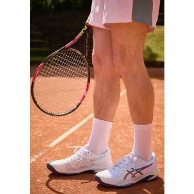 Abbildung von Asics Solution Swift FF 2 CLAY Tennisschuh für Sandplätze, Herren, Größe: 42.5, White/nova orange Textil/synthetik