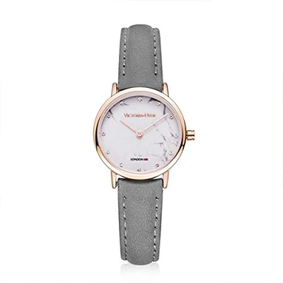 Abbildung von VICTORIA HYDE Klein Uhr Damen Marmor Zifferblatt Analoges Quarzwerk Leder Armband