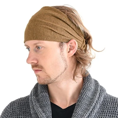 Abbildung von CHARM Leinen Haarband Herren Bandana Damen Piraten Stirnband Kopftuch Kopf Band Elastisch Sport Mode Navy