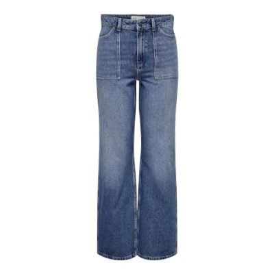 Abbildung von JDY Jdymaya HIGH Waist WIDE Flared Jeans, Damen, Größe: Mx32, Medium blue denim