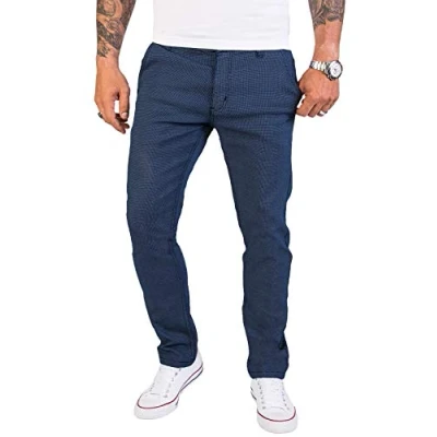 Abbildung von Rock Creek Herren Chino Hose Slim Fit Business Hosen Chinohose Stoffhose Chinos für Männer Casual Elegante RC 2154 Navy W29 L32