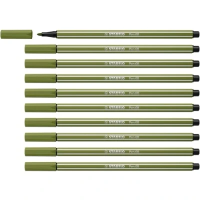 Abbildung von Premium Filzstift STABILO Pen 68 10er Pack moosgrün