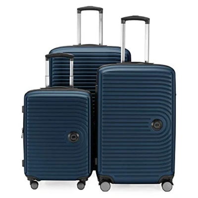 Abbildung von HAUPTSTADTKOFFER Mitte 3er Kofferset Handgepäckskoffer 55 cm, mittelgroßer Koffer 68 cm + großer Reisekoffer 77 Hartschale ABS, TSA, Dunkelblau