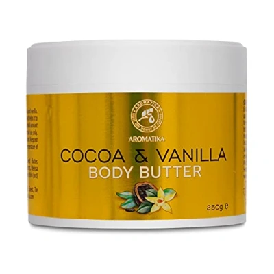 Abbildung von Kakao &amp; Vanille Körperbutter 250g Bodybutter Natürliche Body Butter Körper für Sehr Trockene Haut Hautpflege Handpflege Feuchtigkeitspflege
